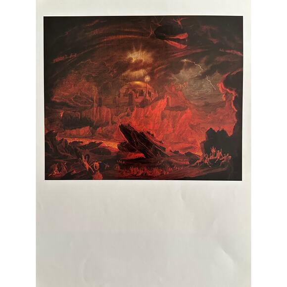 John Martin, Fallen Angels in Hell, Fantastic, Painting, Print ~ 250802-WH 350 H - Picture 2 of 2